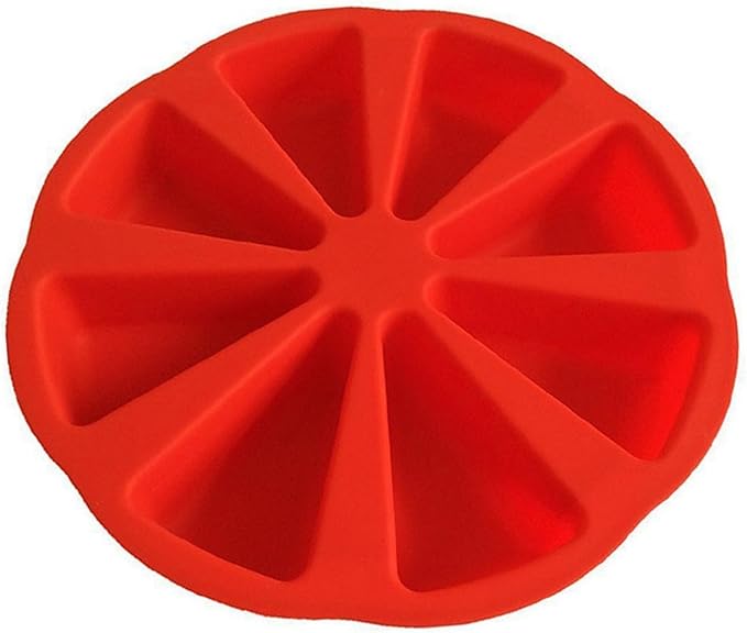 Silicone Dessert Mold Silicone Cake Mold Baking 8 Cavity Non Stick Multipurpose Baking Pan Easy Release Flexible with 8 Connected Cavities for Cakes Bread Chocolate Pizza (Red) - Image 2