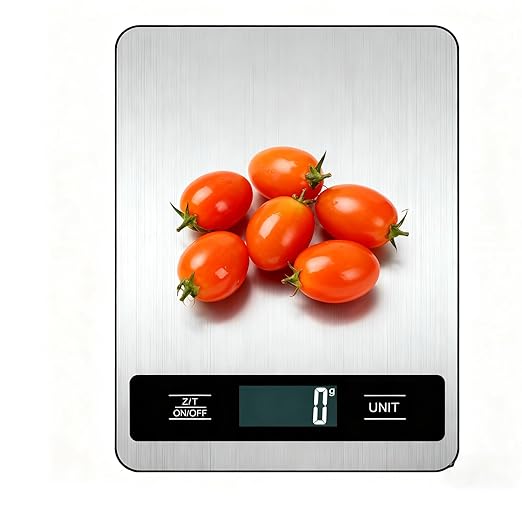Digital Kitchen Scale 15kg/33lb, Stainless Steel Platform Food Scale with High Precision 1g/0.04oz, Gram Ounces Conversion, LCD Display, Easy Clean, Waterproof, for Cooking Baking Shipping (Silver)
