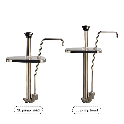 6.34 Quart Ketchup Pump Dispenser,Condiment Dispenser Pump, Large Capacity Detachable Leak-Proof Design for Sauce, Honey, Syrup,Soy Sauce,Mustard,Cheese (3 pumphead, 2.11 QT Each)
