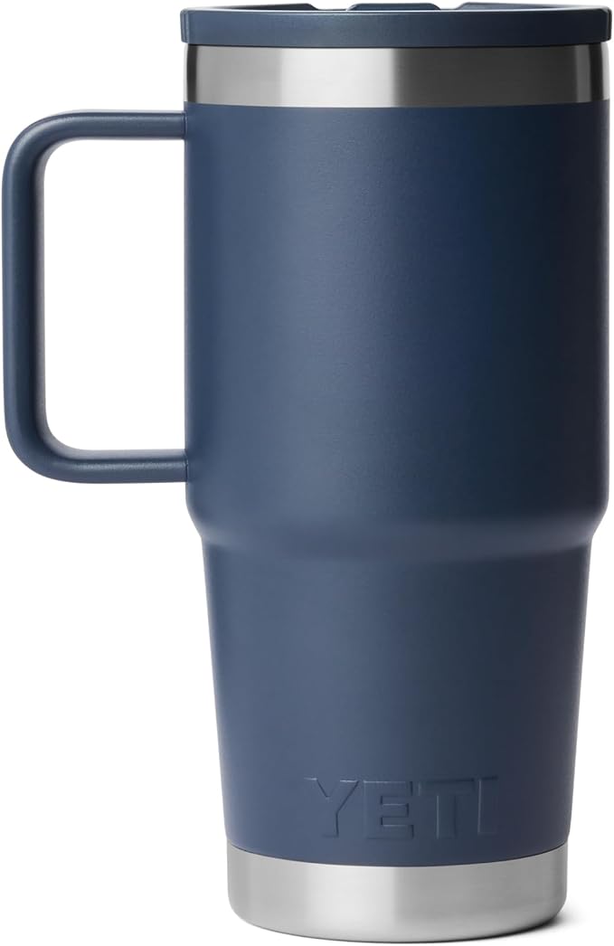 YETI Rambler 20 oz Travel Mug with Flip Straw Lid – Stainless Steel, Vacuum Insulated, Leakproof, Cup Holder Friendly, Navy - Image 5