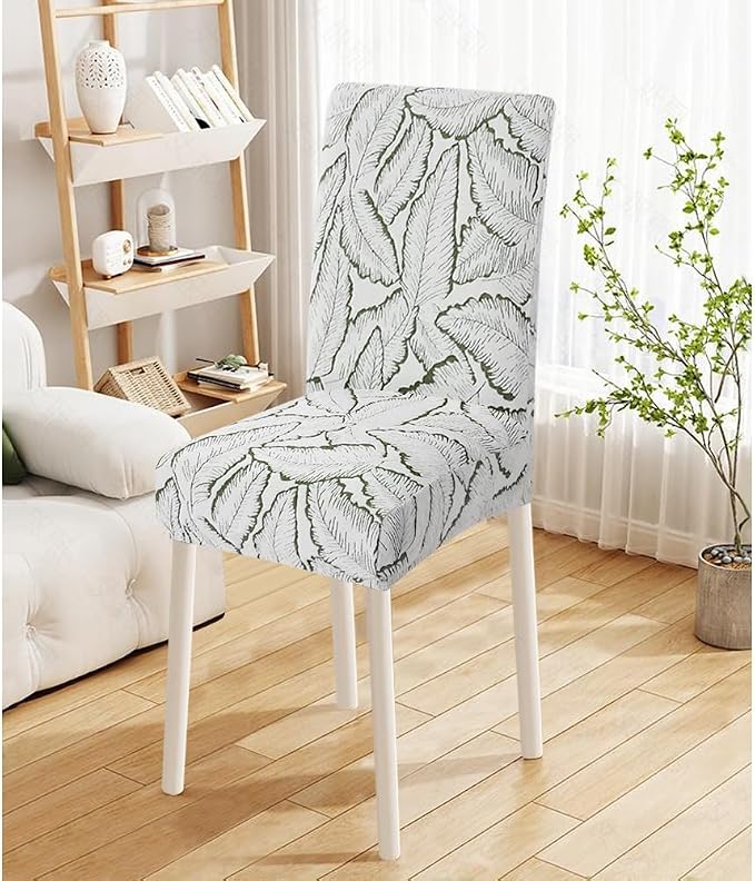 Fuloon Dining Chair Slipcover, Stretch Parson Chair Protector for Home | Reed Jacquard Green, Set of 6, Super Fit, Stretch, Removable, Washable, Suits for Hotel, Dining Room, Ceremony, Banquet Party - Image 2