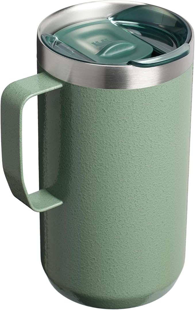 STANLEY Everyday Camp Mug 24oz | Drink Through Lid | Cup for Coffee, Tea and Drinks | Insulated Stainless Steel Coffee Mug | BPA-Free | Hammertone Green - Image 3