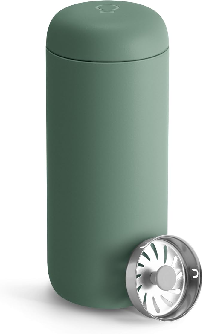 Fellow Carter Move Ceramic Lined Travel Coffee Mug 16 oz - Leak-Proof Lid | No Metallic Taste, Dishwasher Safe, Hot 12Hr Cold 24Hr, Stainless Steel Tumbler, BPA-Free, Fits Cup Holders, Smoke Green by Unknown
