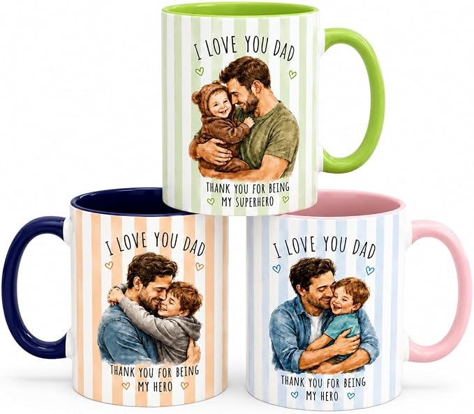 LOVELYPOD Custom Dad Daughter Portrait Coffee Mug, Photo Mug for Men, Fathers Day Mugs, Dad Gifts from Daughter Son, Fathers Day Presents, Personalized Photo Coffee Cup, Custom Father Gifts by LOVELYPOD