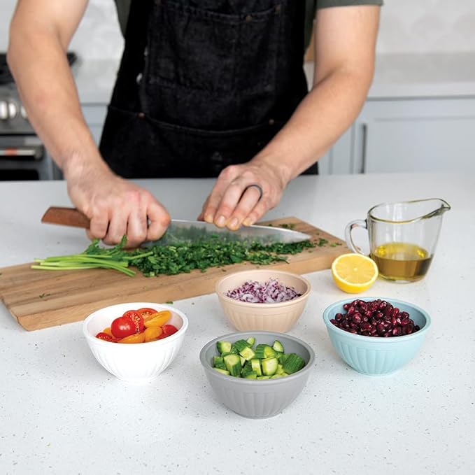 Nordic Ware Mini Prep and Serve Mixing Bowls Set, 4-Piece, Earth-Tones