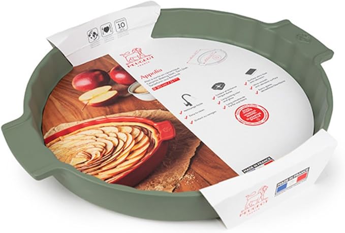 Peugeot Appolia Ceramic Tart Dish, Fern Green, 12 in, Round Oven-Safe Quiche & Pie Pan, Made in France - Image 4