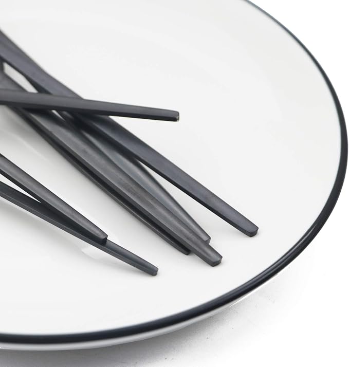 JASHII Silverware Set, 24-Piece Stainless Steel Flatware Set,Kitchen Utensil Set Service for 6,Tableware Cutlery Set for Home, Dishwasher Safe (Matte Black) - Image 5