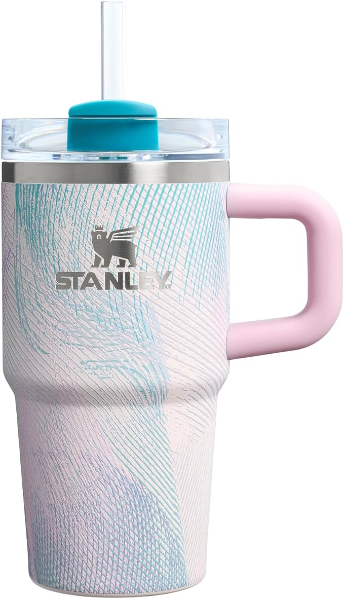 STANLEY Quencher H2.0 Flow State Tumbler, 20 oz, Sea Glass Plume | Handle and Straw | 3-Position Lid | Cup Holder Compatible for Travel | Insulated Stainless Steel Cup | BPA-Free by Unknown