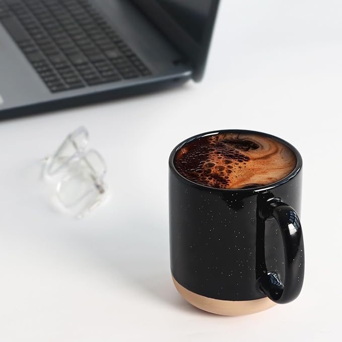 harebe 20 OZ Large Coffee Mug, Ceramic Tea Cup for Office and Home, Big Capacity with Handle, Microwave & Dishwasher Safe Cups for Men Women Mug Lovers, Black - Image 6