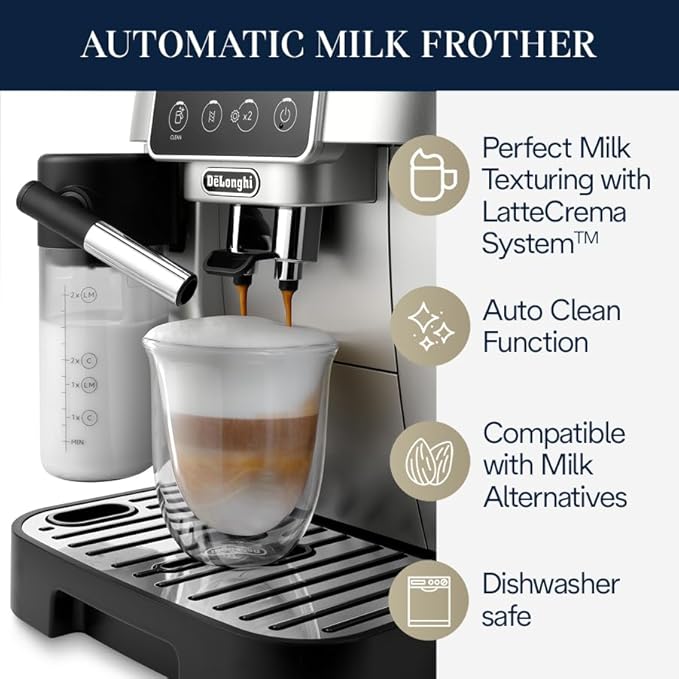 De'Longhi Magnifica Start Automatic Espresso Machine, Milk Frother, Silver | #1 Worldwide Espresso Machine Maker, Hot/Iced, Built-In Grinder, 13 Grind Settings, 5 One Touch Recipes - Image 5