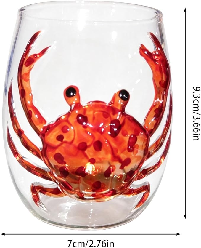 3D Blue Ring Octopus Glassware, Handmade Marine Wine Glass | Hand-Blown 3D Blue Ring Octopus Stemless Glass, Novelty Marine Life Drinking Tumbler, Beach Giftt - Image 5