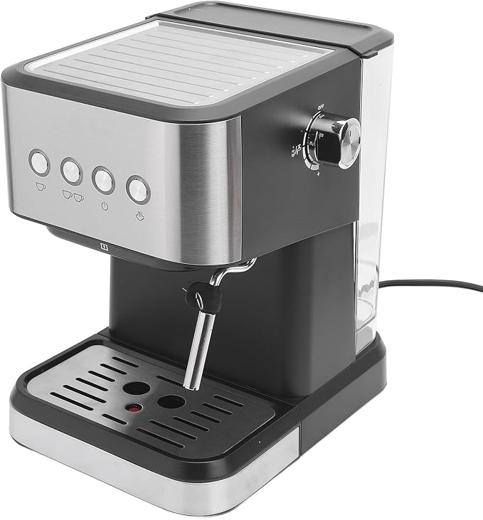 Semi Automatic Compact Coffee Machine 20 Bar Maker with Milk Frother Steam Wand, 1.5L Water Tank, Quick Preheat, 110V for Cappuccino Latte - Stainless Steel (US Plug 110V) - Image 8