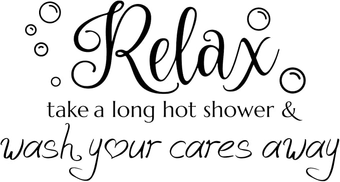 SUPERDANT Bathroom Wall Decals Relax Shower Door Decals Bath Wall Sticker for Dorm Take A Long Hot Shower Quotes Wall Art DIY Decor Wall Art Stickers Vinyl Bathroom Stickers Shower Doors 22.8x13inch by SUPERDANT