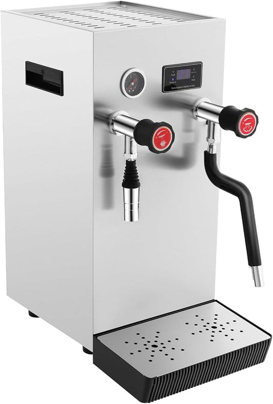 Commercial Milk Frother, 2.1Gal Automatic Steam Milk Foam Machine with LED Display, Multi Purpose Boiling Water Frothing Machine, Electric Steam Milk Foam Maker for Home, Coffee Shop, Milk Tea Shop