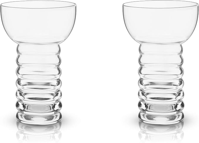 Viski Pacific Crystal Pearl Diver Tropical Tiki Tumbler Set of 2 - Premium Crystal Clear Glass, Stylish Tiki Glasses for Cocktails Gift Set, 12 oz - Image 6
