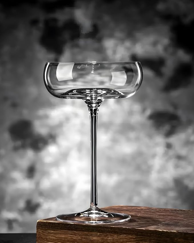 Handmade Coupe Glasses Set of 4 – 8.5oz Crystal Cocktail Glasses with Unique Convex Base, Elegant Coupe Glassware for Margarita, Martini, Champagne, Manhattan & Cocktails - Image 8