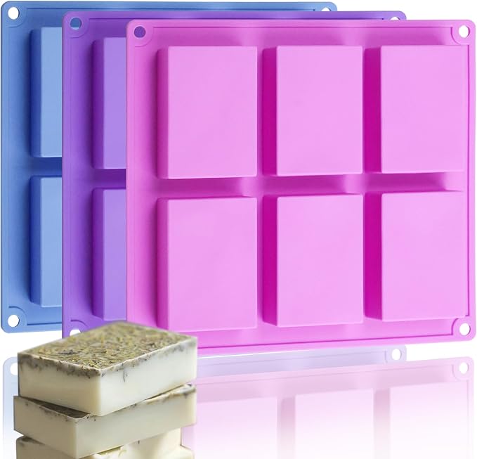 Rectangle Molds Silicone for Deep Chocolate Bar Food Grade Baking Molds for Rice Crispies Treats Cake Chocolate Bar Desserts Ice Cube Wax Melts Soap Homemade Non-stick Molds BPA free DIY Tray Molds by HKNMTT