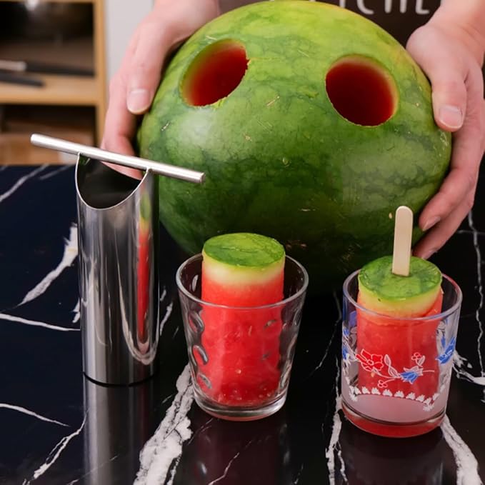 Kichvoe Stainless Steel Watermelon Puncher Cutter Core Tool, Round-shaped Ring Edge Fruit Watermelon Opening Tool, Versatile Manual Coring Gadget for Kitchen and Fruit Preparation - Image 9