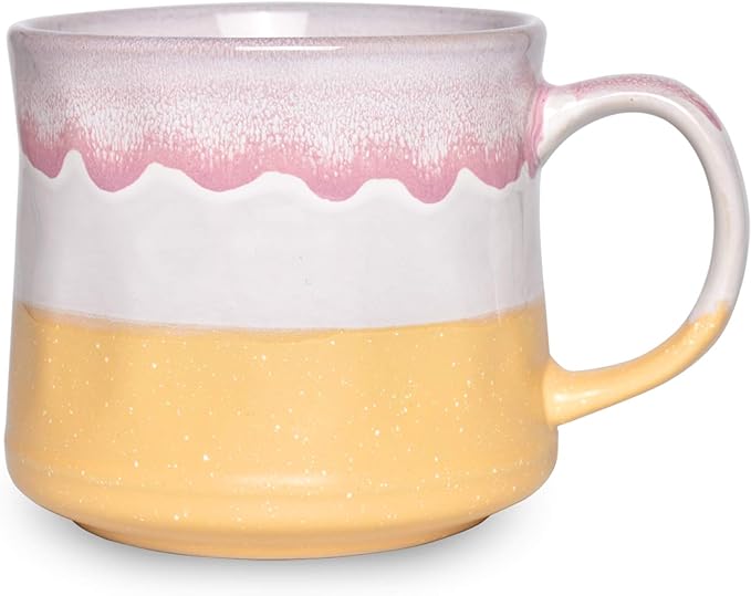 Bosmarlin Large Ceramic Coffee Mug, Big Tea Cup, 7 Colors to Choose, 21 Oz, Dishwasher and Microwave Safe, 1 PCS (Yellow) by Bosmarlin