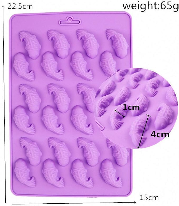 2Pcs 24-Cavity Koi Fish Carp Silicone Chocolate Molds, Goldfish Silicone Hard Candy Gummy Keto Fat Bombs Making Molds Ice Cube Trays Crayon Melt Mould - Image 5