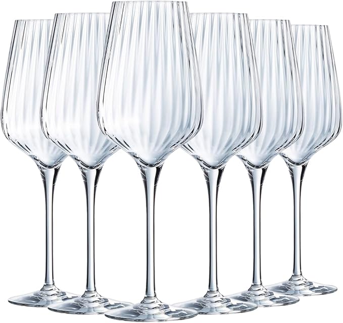 Chef & Sommelier Symétrie Wine Glasses 45 cl Set of 6 | Sturdy clear glass, glass cups with foot, dishwasher safe, made in France by Chef+%26+Sommelier