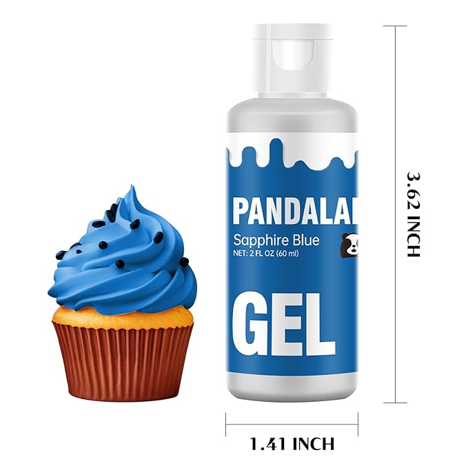 Sapphire Blue Gel Food Coloring - Pandalab 2 Ounce High Concentrated Food Dye for Baking, Cake, Cookie, Fondant, Icing, Easter Egg, Macaron, DIY Slime (60ml)