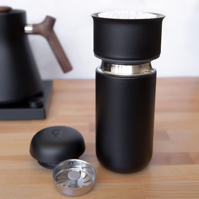 Fellow 12 oz Carter Move Travel Mug - Vacuum-Insulated Stainless Steel Travel Coffee Mug - Coffee Tumbler with Ceramic Interior and Splash Guard - Matte Black | Insulated Coffee Cup, Stainless Steel Tumbler, Coffee Travel Mug, Cold 24h, Dishwasher Safe... - Image 8