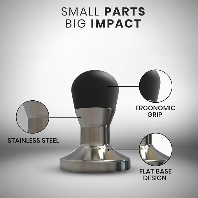 Rattleware Stainless Steel Espresso Tamper 58mm – Premium Coffee Tamper Tool with Ergonomic Grip – Durable Espresso Hand Tamper for Coffee Machine, Baristas and Espresso Accessories