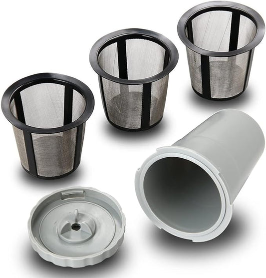 WOTOW Reusable Coffee Filter Set for K Cups Replacement Filter for Keurig My style Filter Housing Fits B30 B40 B50 B60 B70 Series(1 house + 3 filter)