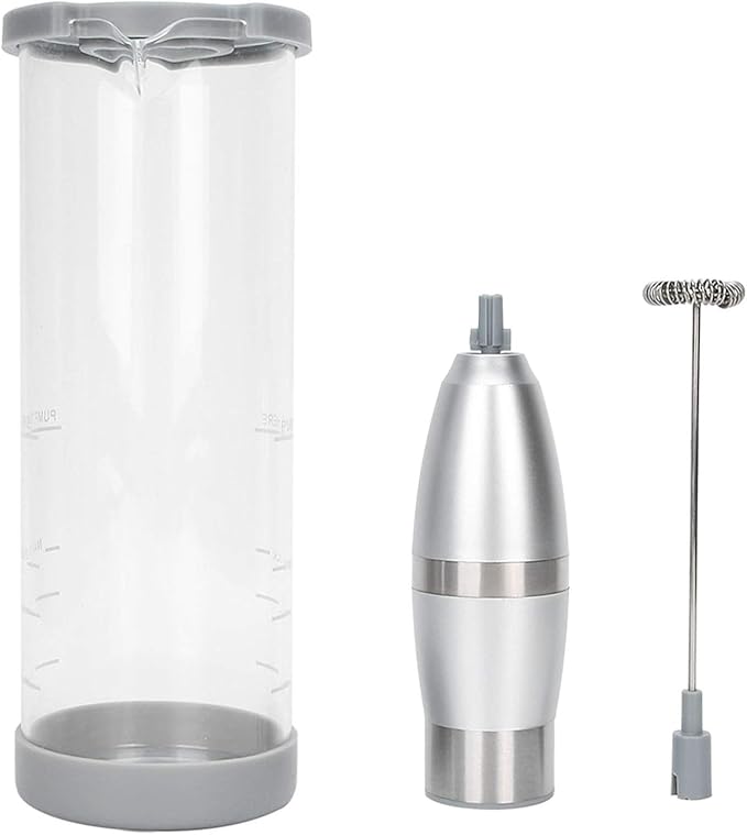 Stainless Steel Electric Milk Frother Egg Beater Automatic Mixer High Speed 19000RPM for Coffee Lattes Smoothies Kitchen Tool Battery Powered ABS Handle