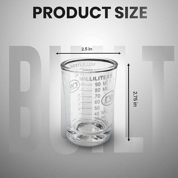 Rattleware 3 Oz Measuring Shot Glass - Premium and, Perfect for Bar Cart and Gatherings, Clear, 1 Piece