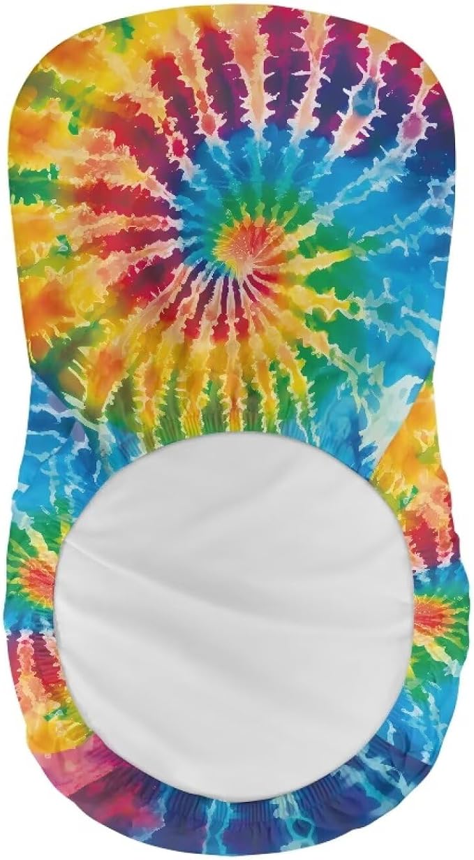 Tie Dye Bar Stools Covers 2 Pcs Barstool Slipcovers Elastic Stool Cushion Cover Swivel Barstool Covers Slipcovers for Low Short Back - Image 5