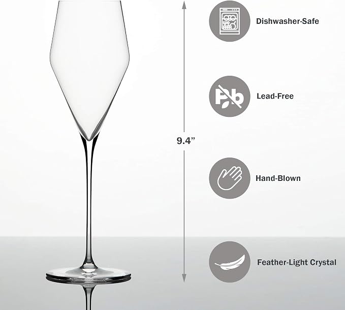 Zalto Denk'Art Champagne Hand-Blown Crystal Wine Glasses | Set of 2 - Image 3