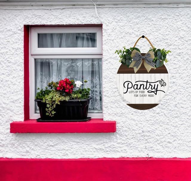 Uptell 11" Farmhouse Pantry Signs Pantry Lots Of Food For Every Mood Wall Door Decor Farmhouse Pantry Wall Decoration,Wood Wall Hanging Plaque Sign for Pantry Room Kitchen Decor 11 Inch - Image 4
