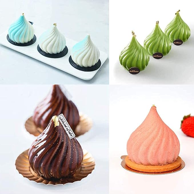 3D Russian Tale Silicone Molds Baking Mousse Cake, French Dessert Mold for Pastry Chocolate Easy Release(6-Cavity)