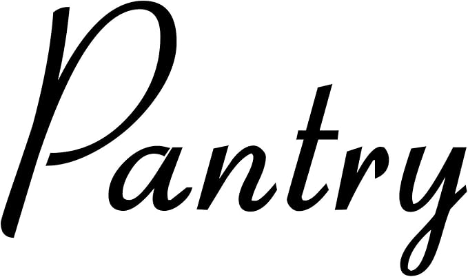 Pantry 8.5w x 5h Label | Home Organization Door | Die Cut Vinyl Decal | Black Retro Font (Sticker Only) by MinglewoodTrading