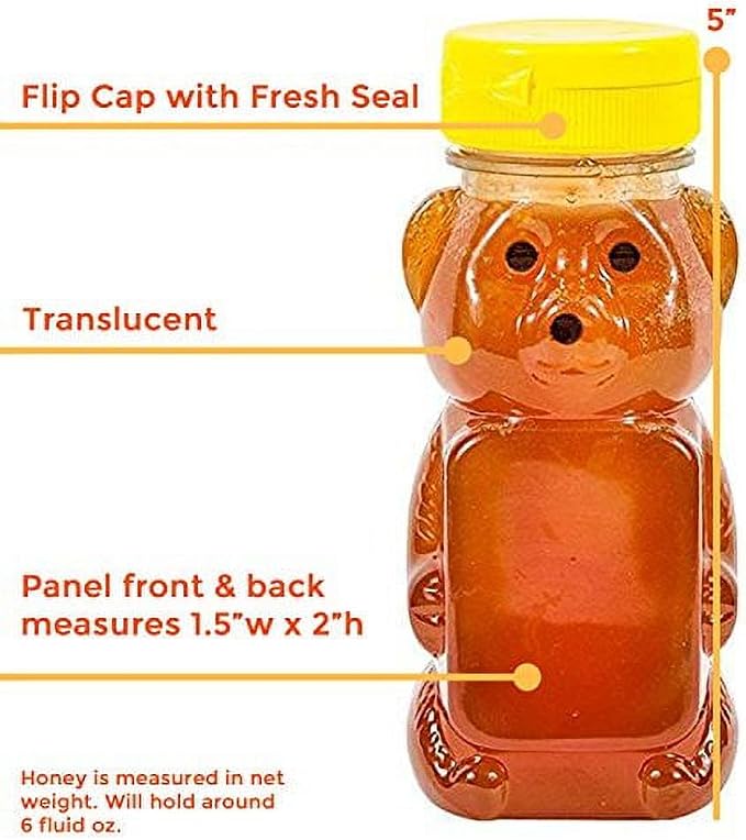 Yellow 8 Oz Plastic Bear Honey Bottle Jars, Empty Honey Squeeze Bottle with Flip-top Lid for Storing and Dispensing, Yellow Flap Caps for Storing and Dispensing Garlic Presses,Storage and Organization - Image 6