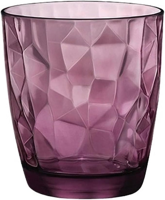 drinking glassware Colored Diamond Embossed Drinking Glasses(Purple,Medium) by Unknown