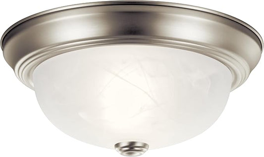 Kichler 11.5" 2-Light Flush Mount Light, Brushed Nickel by KichlerLighting