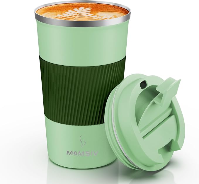 MOMSIV 17oz Travel Coffee Mug, Insulated Coffee Cup with Leakproof Lid | 6-Hour Heat Retention, 360°Leak proof, Vacuum Stainless Steel Double Walled, BPA-free, Reusable And To Go Coffee Mug by MOMSIV
