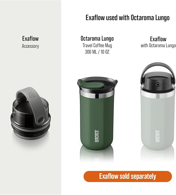 WACACO Octaroma Lungo Vacuum Insulated Coffee Mug, Double-wall Stainless Steel Travel Tumbler With Drinking Lid, 10 fl oz(300ml), Pomona Green - Image 7