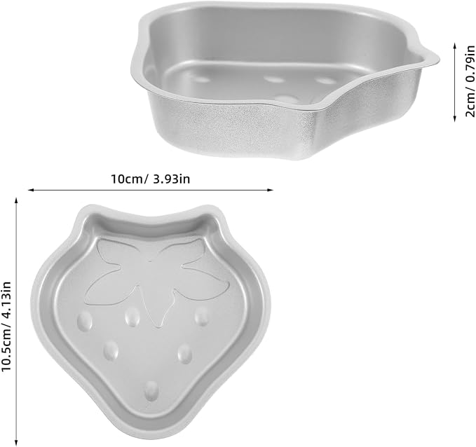 Hemoton 2pcs Mini Cake Nonstick Baking Tray for Strawberry Cakes and Puddings High Temperature Bakeware for Home - Image 2