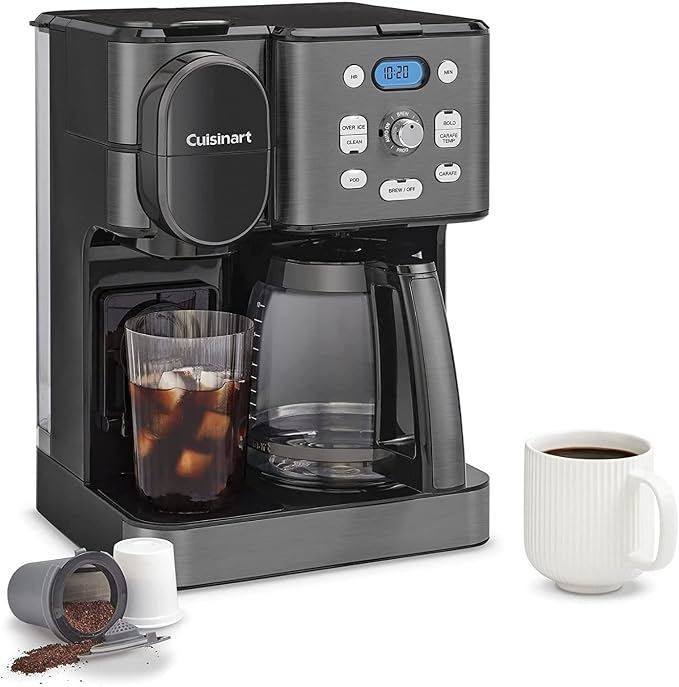 Cuisinart 12-Cup Coffee Maker, Single-Serve Brewer Glass Carafe, Automatic Hot & Iced Coffee Machine, Brew Strength Control and Brew Pause, SS-16BKS, Black Stainless Steel - Image 3
