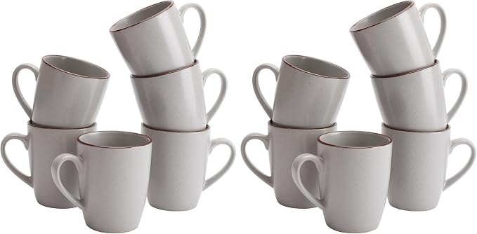 famiware Venus Coffee Mugs for 6, 14 oz Mug Set, Dringking Cup with Handle for Coffee, Tea, Cocoa, Milk, Ligth Gray (Pack of 2) by Famiware