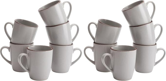 famiware Venus Coffee Mugs for 6, 14 oz Mug Set, Dringking Cup with Handle for Coffee, Tea, Cocoa, Milk, Ligth Gray (Pack of 2) by Famiware