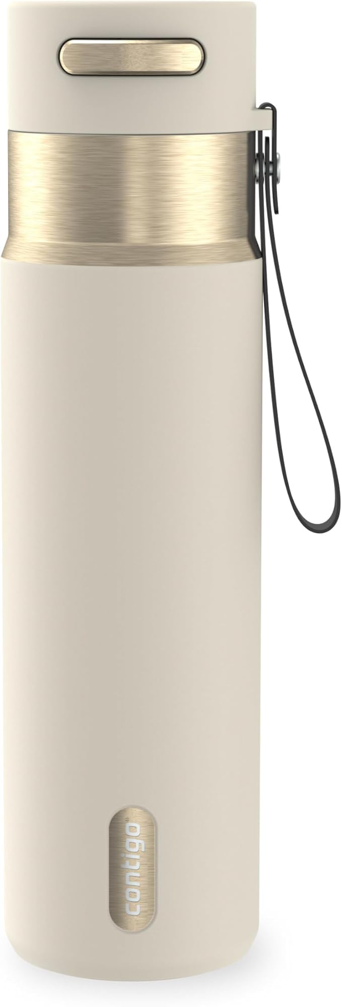Contigo AutoSeal 24 oz Stainless Steel Vacuum-Insulated Water Bottle with Leakproof Push-Button Spout & Lock, Carry Strap, BPA-Free & Lead-Free, Dishwasher Safe by Unknown