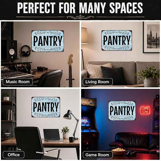 Pantry Aluminum Metal Sign 8 x 12 Inch | Kitchen Decor Accent for Home or Kitchen, Gift Pick: Farmhouse Fans or Home Owners - Image 6