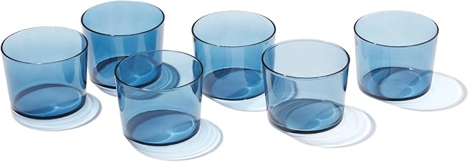 Oneida Stackables Blue Drinking Glasses, Set of 12 | glass, dishwasher safe | 6 short 8.5oz and 6 tall 14oz glasses | vibrant blue stackable design | 2.5 inch - Image 6