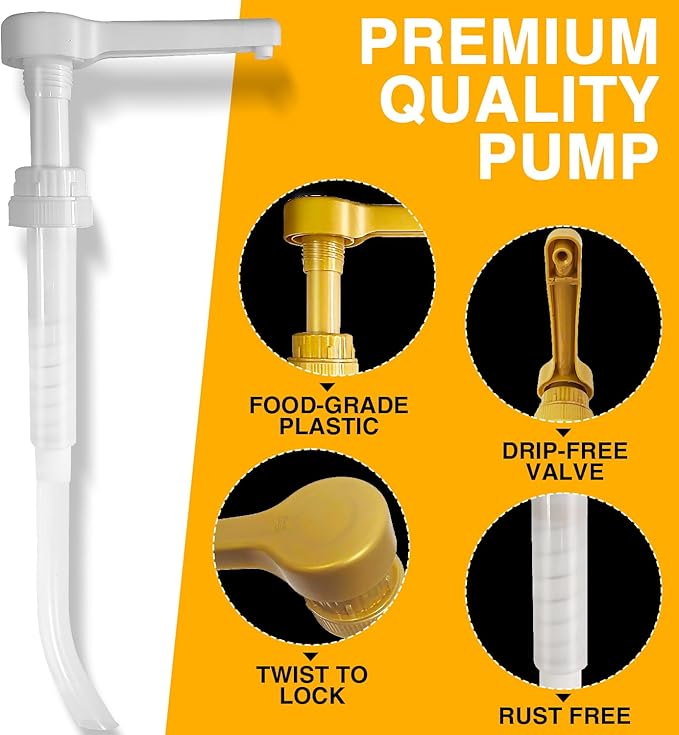 2Pcs White Sauce Pump Dispenser for 64 oz Bottles - Reusable Large 15CC Syrup Pump for Chocolate, Pumpkin, Caramel, Vanilla, Mocha