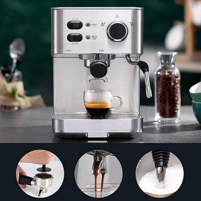 Household Espresso Coffee Maker Semi-Automatic Coffee Machine Pump Type Coffee Machine Manual Fancy Coffee 1050W 20Bar Pressure - Image 6